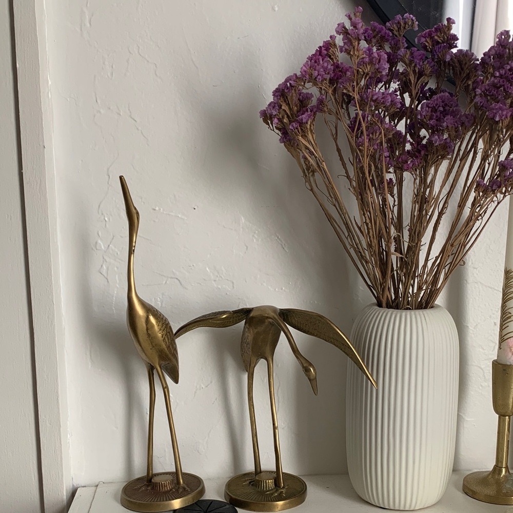 Elegant Gold Crane Sculptures